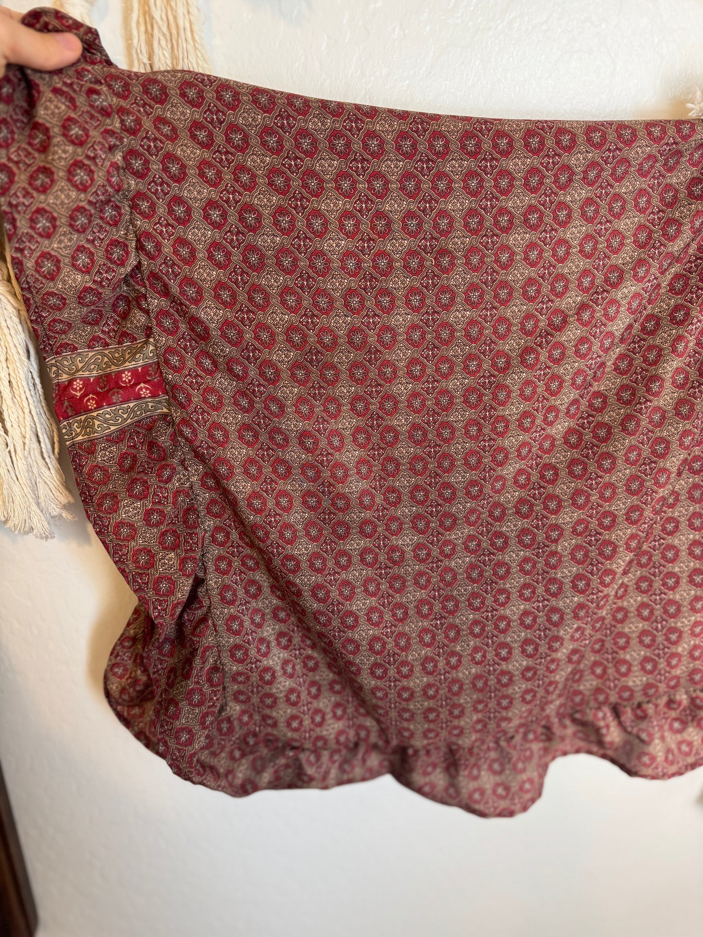 Bell Sleeve Silk Wrap Tie Top 003