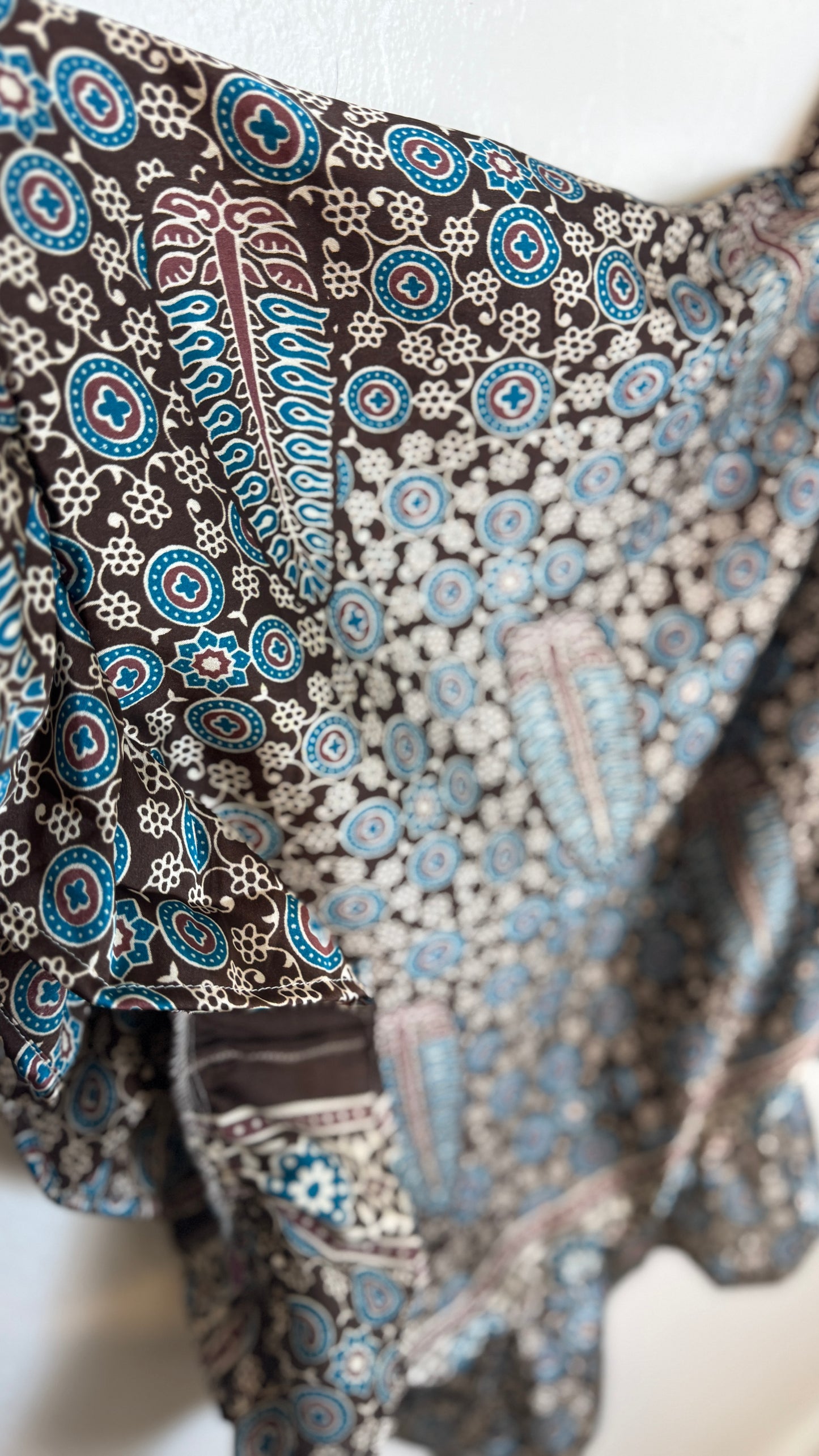 Bell Sleeve Silk Wrap Tie Top 021