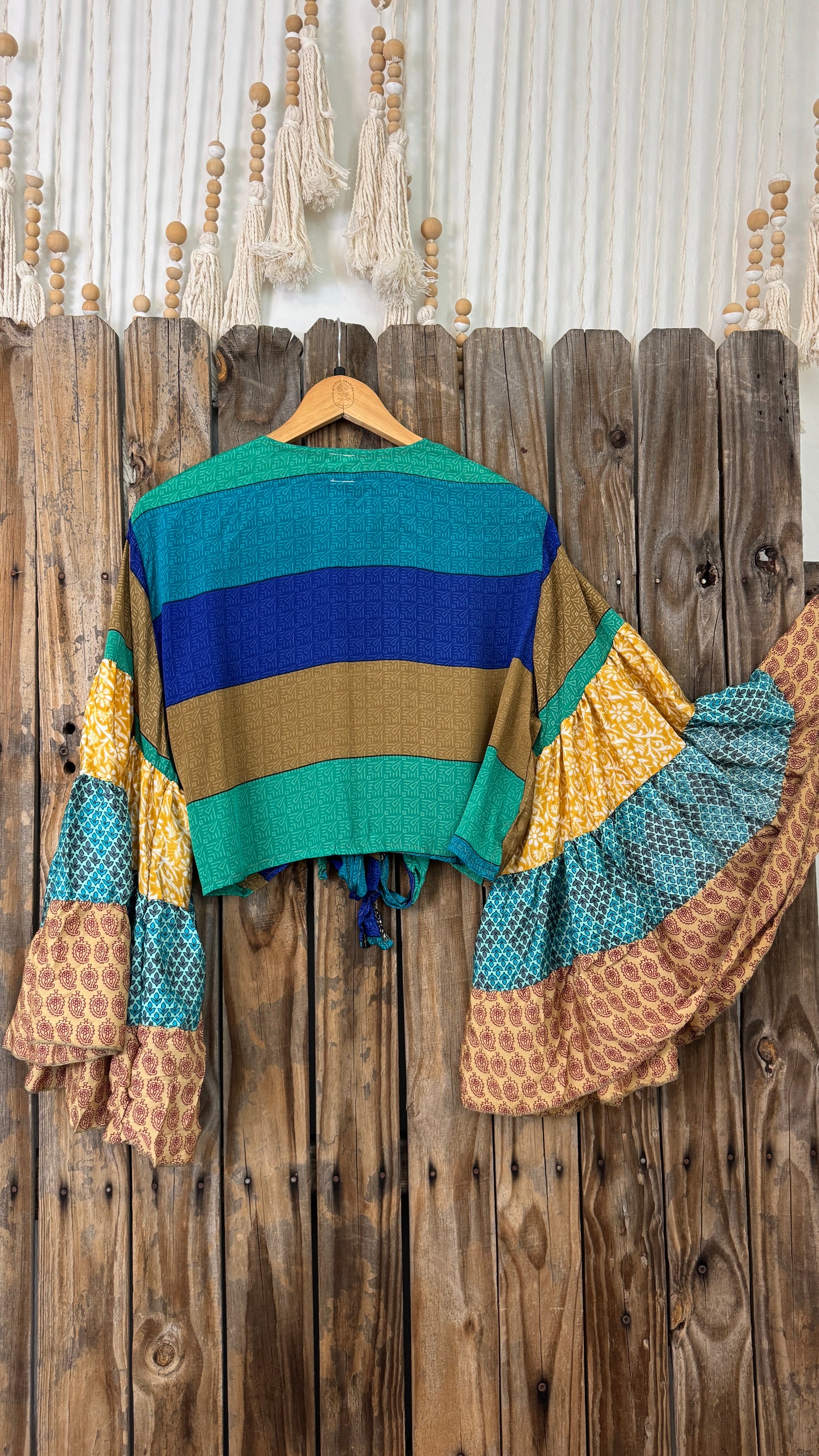 Thunderstruck ⚡ Silk Wrap Tie Top 011