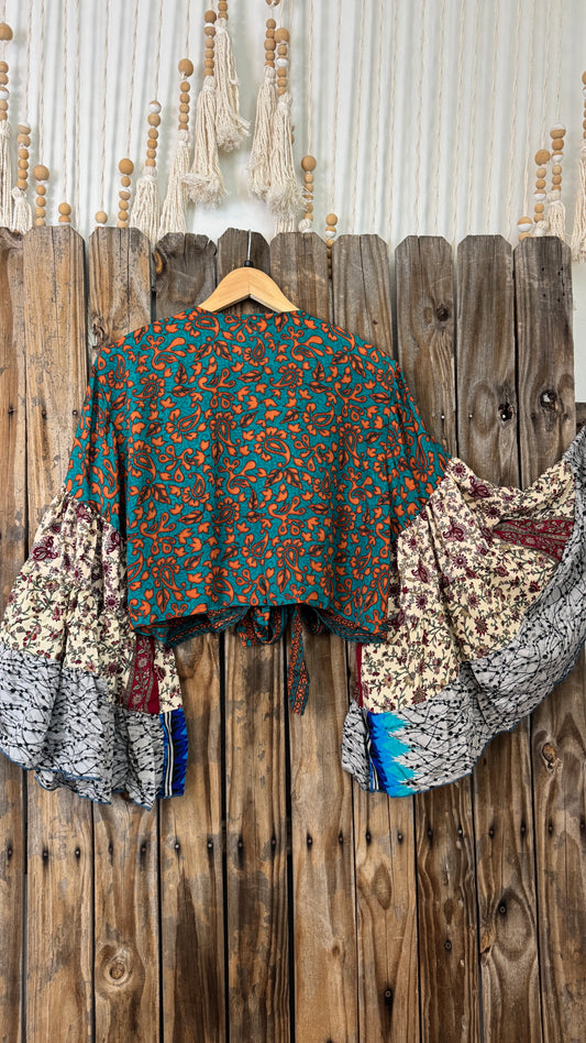 Thunderstruck ⚡ Silk Wrap Tie Top 013